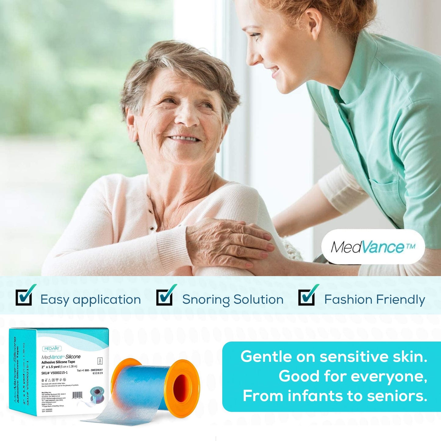 MedVance Silicone Tape , 2" Width, 5 yards, 1 Pack