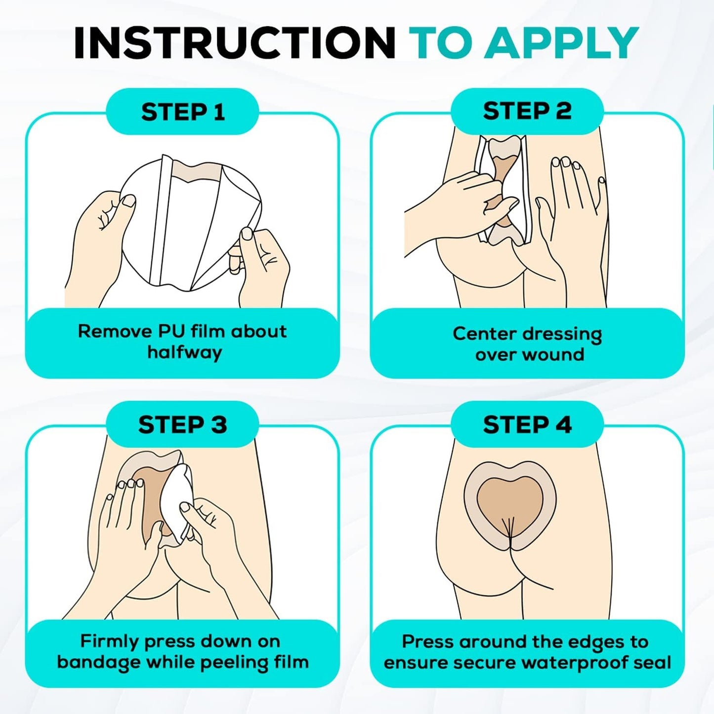 MedVance Silicone Bordered Adhesive Sacral Wound Dressing, 7"x 7"