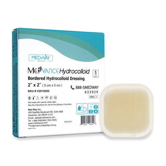 MedVance Hydrocolloid Bordered Adhesive Wound Dressing, 2"×2", Single Piece