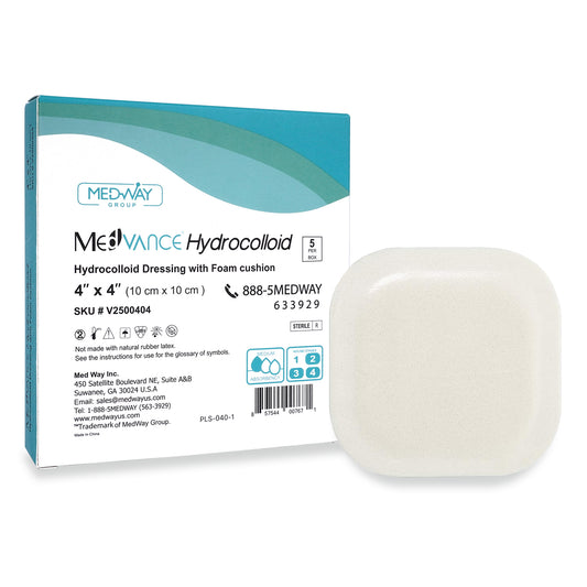 MedVance Hydrocolloid Thin Adhesive Wound Dressing, 4"X 4", Single Piece