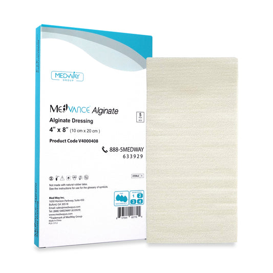 MedVance Calcium Alginate Non-Adhesive Wound Dressing, 4"x8", Single Piece