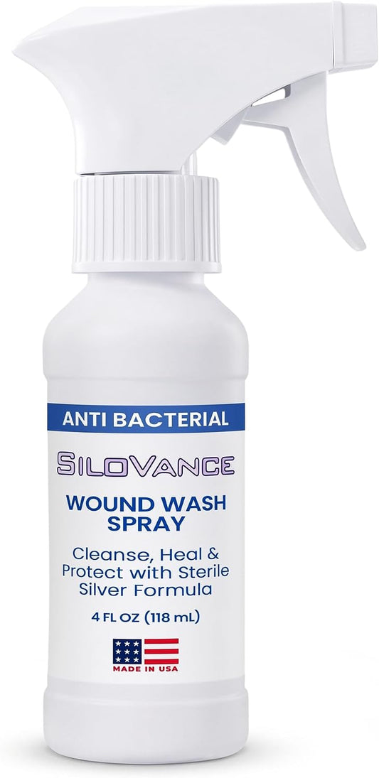 SiloVance Antibacterial Wound Wash Spray with Silver Nano Techology 4 FL Oz