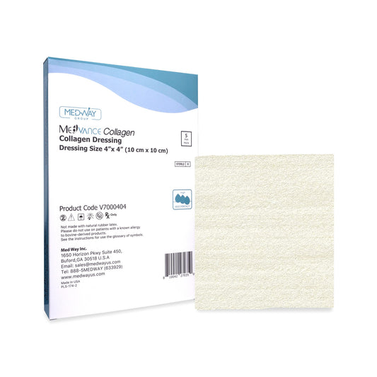 MedVance Collagen Non-Adhesive Wound Dressing, 4"x4", Single Piece