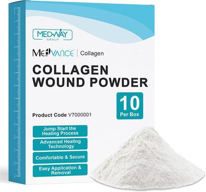 MedVance Collagen Powder for Wound Healing Medical Tissue-Repairing 10 Pack