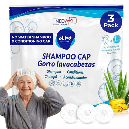 MedVance No Rinse Shampoo Cap- 3 Pack