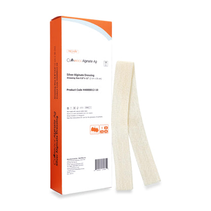 CuraVance Silver Calcium Alginate Non-Adhesive Wound Dressing, 0.8"x12"