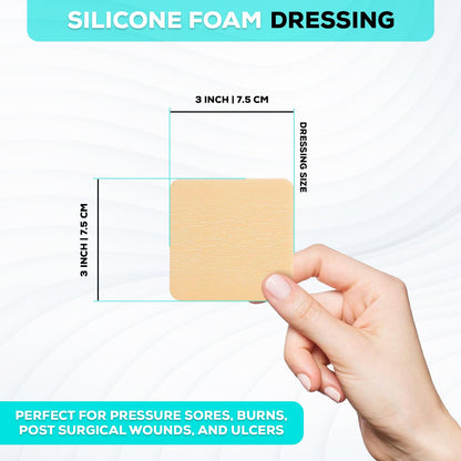 MedVance Silicone Non-Bordered Adhesive Wound Dressing, 3"x3", Box of 5