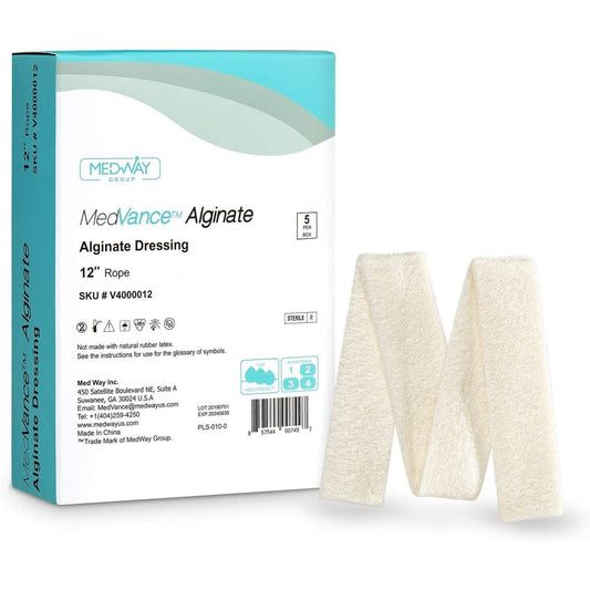 MedVance Calcium Alginate Non-Adhesive Wound Dressing, .8"x12", Single Piece