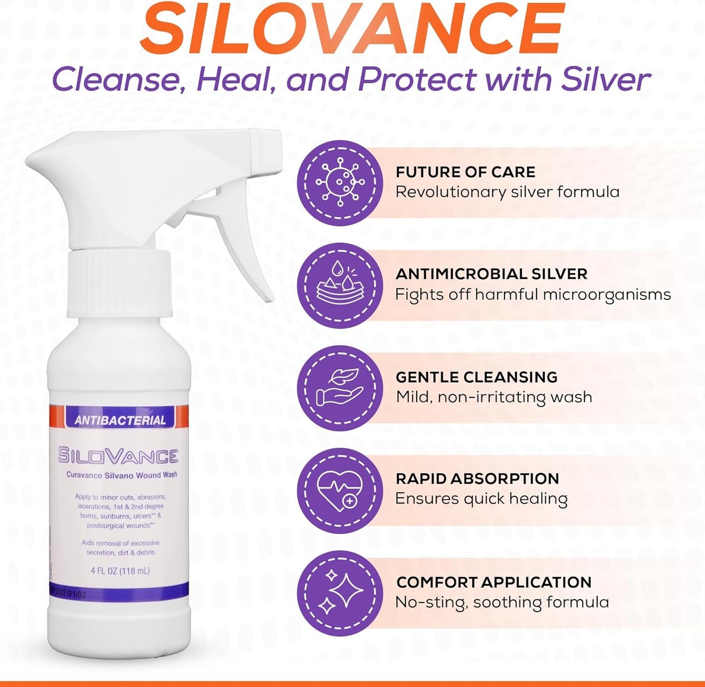 CuraVance SiloVance Nano Silver Wound Wash 4 oz