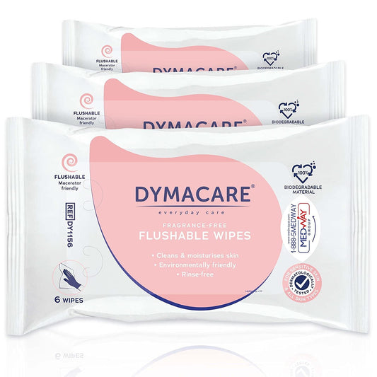 DYMACARE Flushable Wet Wipes- 3 Packs