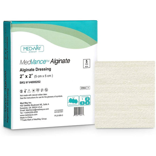 MedVance Calcium Alginate Non-Adhesive Wound Dressing, 2"x2", Single Piece