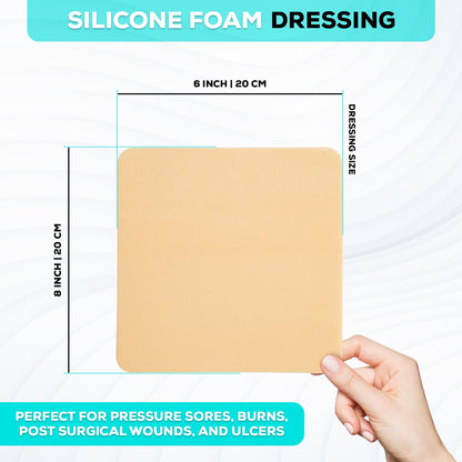 MedVance Silicone Non-Bordered Adhesive Wound Dressing, 8"x8", Box of 5